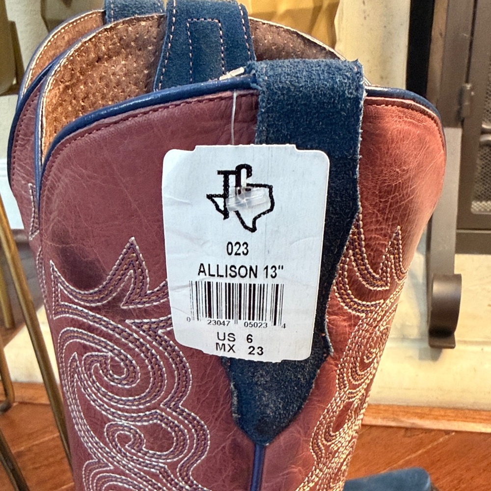 Texas Country Coastal Cowgirl Snip Toe Two-Tone Design Ladies Boots Size 6 - Picture 15 of 15